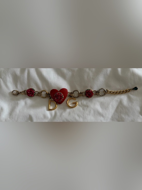 Dolce & Gabbana Jewelry - Dolce & Gabbana Rose and Heart Logo Charm Bracelet